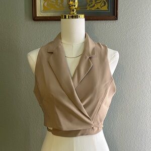 Lovetree Tan Sleeveless Wrap Top